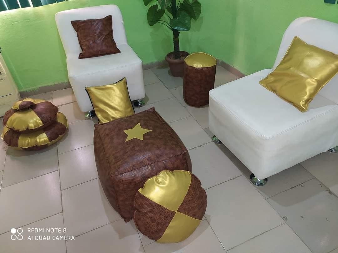 Gold & Brown Footrest Set