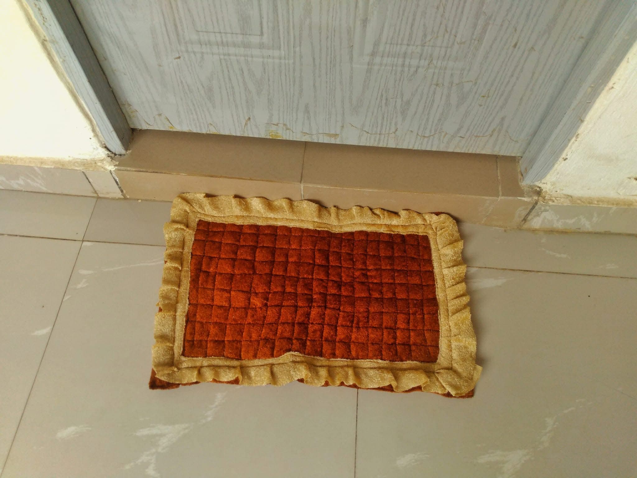 Woven Orange Floor Mat
