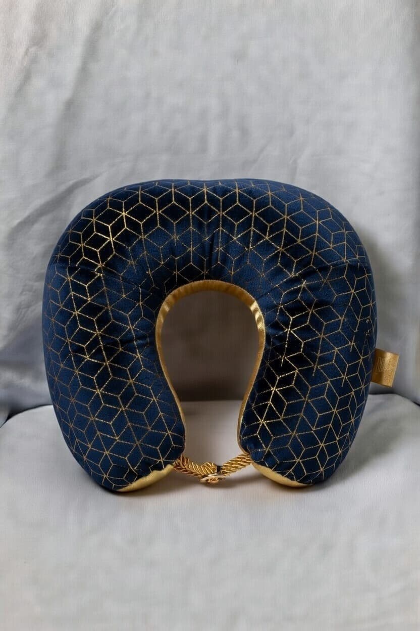 Navy & Gold Neck Pillow